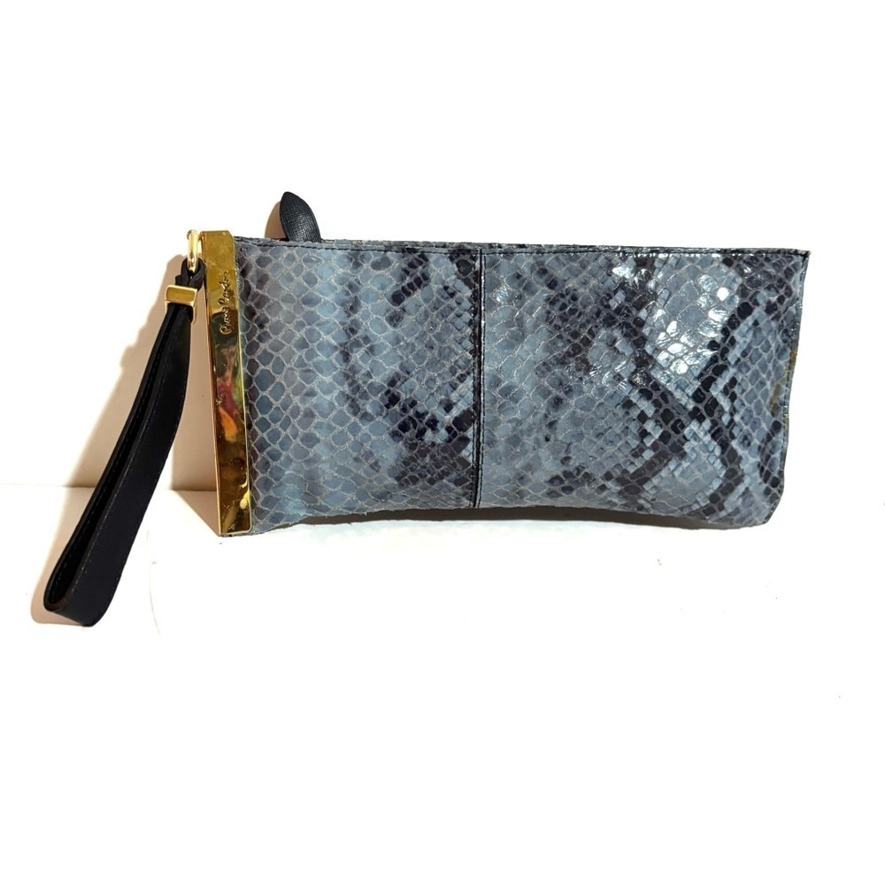 Pierre cardin Gray Snakeskin print Clutch wristlet